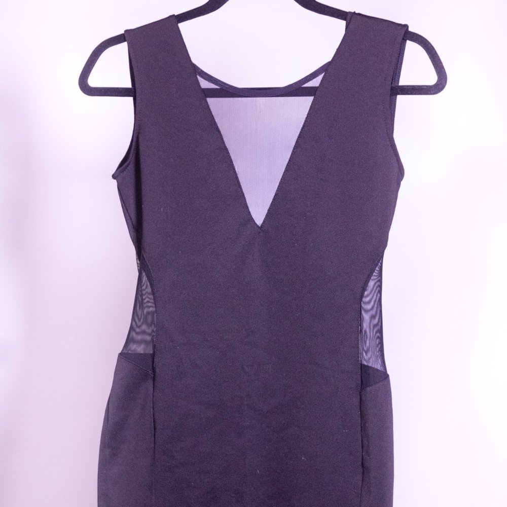 Black Dress Mesh Cut Outs